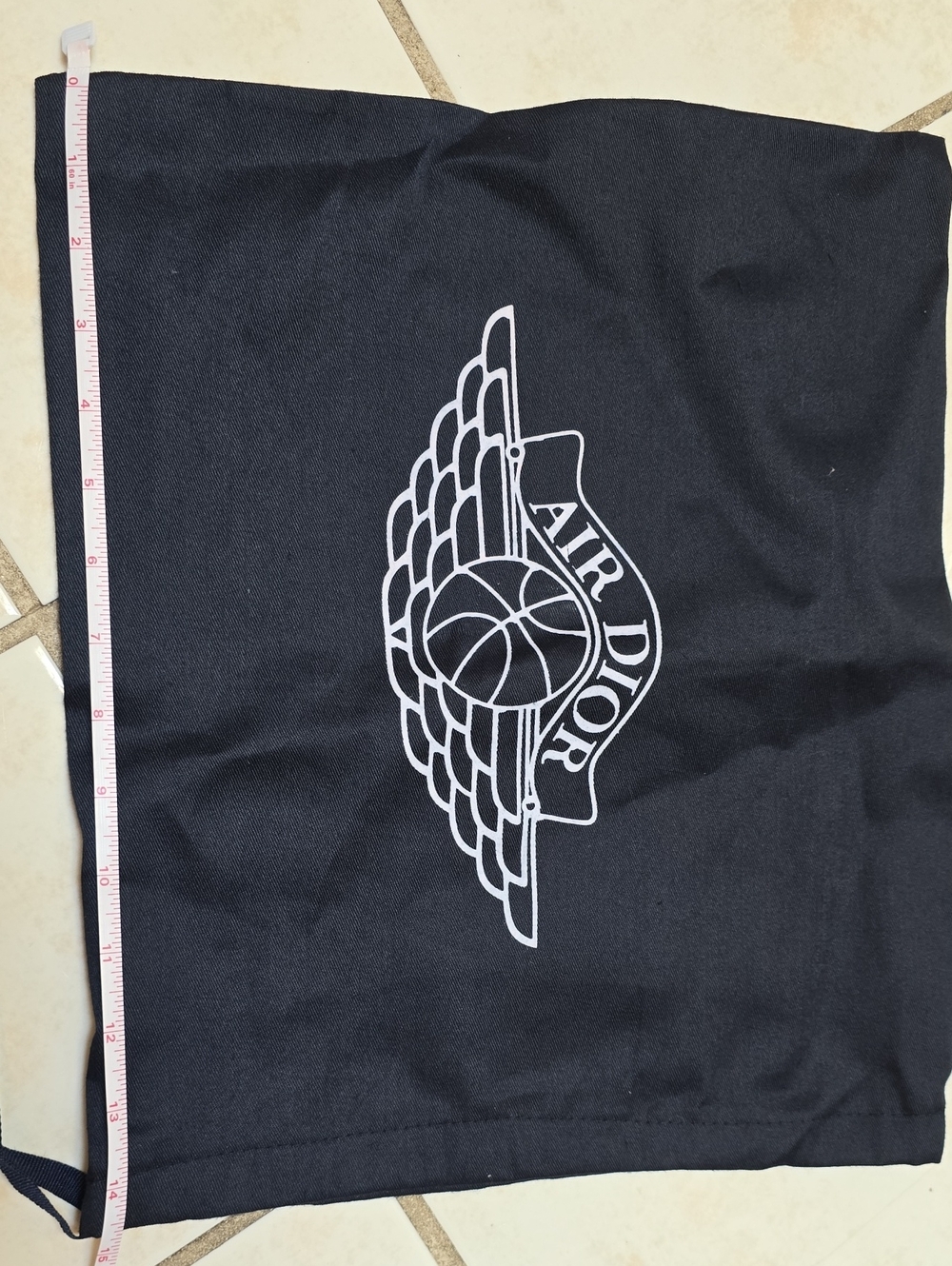 Dior Black Dust Bag with White Air Dior Logo